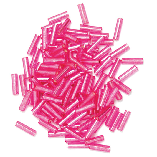 30g Bugle Beads 6mm - Pink